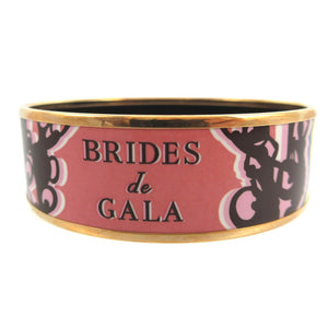 美品 エルメス エマイユGM BRIDES de GALA D刻印(2019年製) メタル ピンク ローズゴールド ブレスレット バングル 1221【中古】HERMES