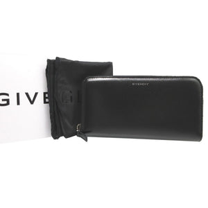 新品同様 ジバンシィ BK6097K1T4 レザー ブラック 黒 ラウンドファスナー長財布 財布 1237【中古】GIVENCHY