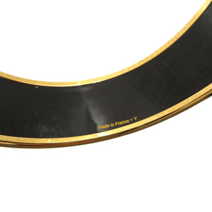 美品 エルメス エマイユGM Y刻印(2020年製) メタル 水色 オレンジ ゴールド ブレスレット バングル 1245【中古】HERMES