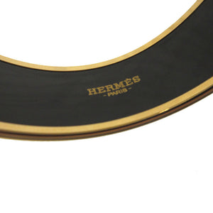 美品 エルメス エマイユGM Y刻印(2020年製) メタル 水色 オレンジ ゴールド ブレスレット バングル 1245【中古】HERMES