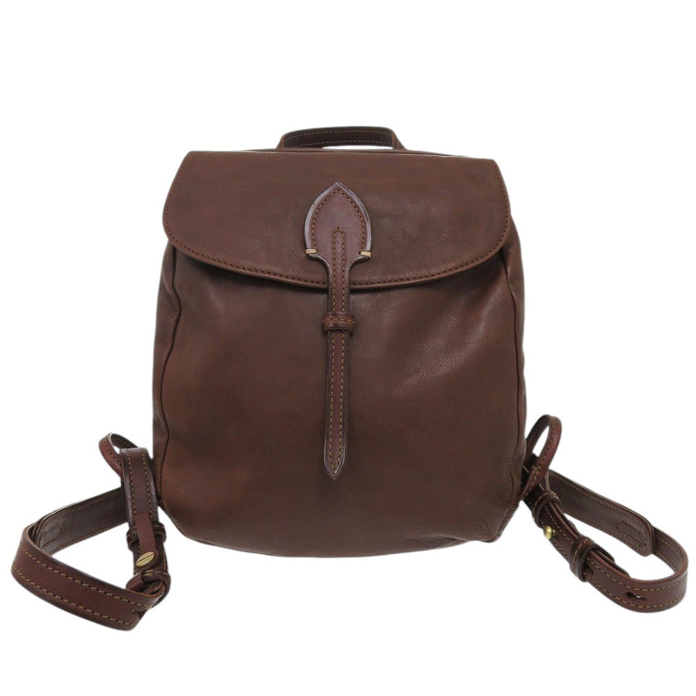 美品 ゲンテン アビラ2 オールレザー コンパクトリュック バックパック リュック デイパック レザー ブラウン 1249【中古】genten