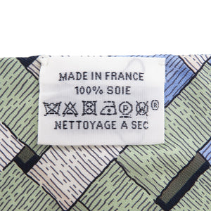 美品 エルメス ツイリー Morsa Jouets Chemise シルク ヴェール・アマンド ブルー ホワイト スカーフ 1267【中古】HERMES