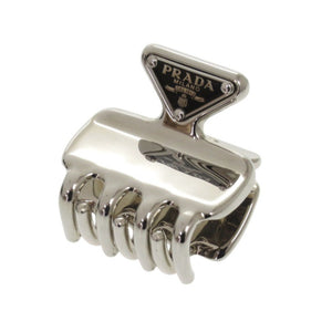 新品同様 プラダ ヘアクリップ トライアングル ロゴ 1IF087 2BA6 メタル シルバー 1290【中古】PRADA