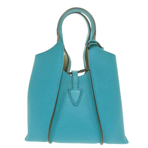 美品 トッズ Tタイムレス XBWTSBA9100Q8E レザー ライトブルー 2wayハンドバッグ 青 1294【中古】TOD’S