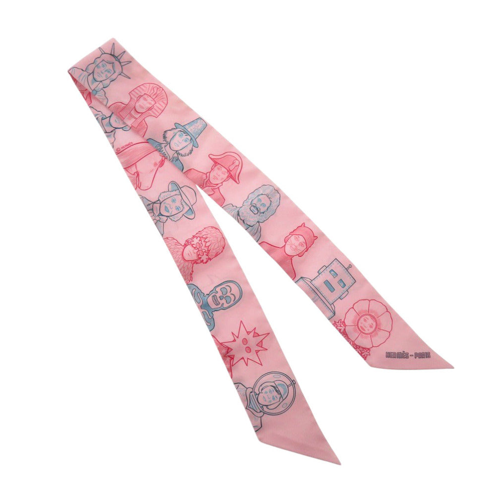 美品 エルメス ツイリー DRESSE CODE ドレスコード 063780S シルク ローズペール シルク 1300【中古】HERMES