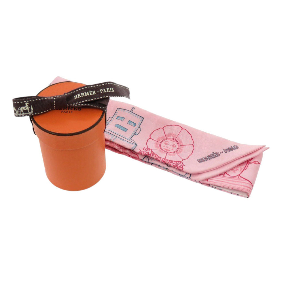 美品 エルメス ツイリー DRESSE CODE ドレスコード 063780S シルク ローズペール シルク 1300【中古】HERMES