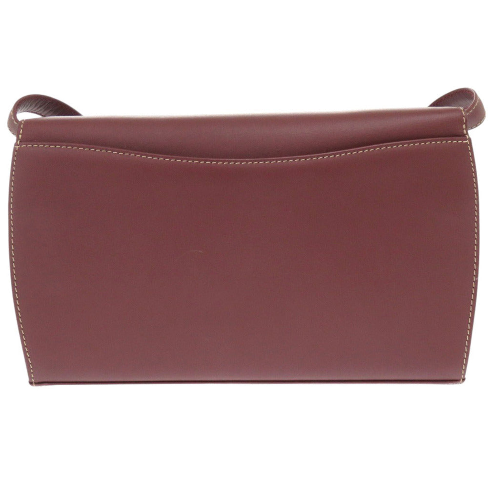 美品 カルティエ マスト ドゥ カルティエ マストライン レザー ボルドー ショルダーバッグ 1302【中古】CARTIER