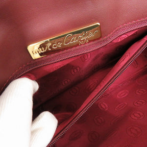 美品 カルティエ マスト ドゥ カルティエ マストライン レザー ボルドー ショルダーバッグ 1302【中古】CARTIER