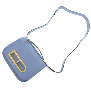 新品同様 デルヴォー ランゴー PM AA0574BKN レザー アズール ショルダーバッグ 青 1312【中古】DELVAUX