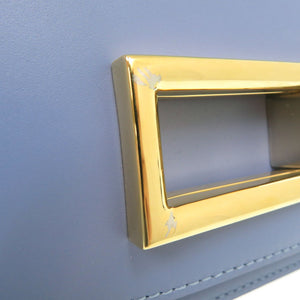 新品同様 デルヴォー ランゴー PM AA0574BKN レザー アズール ショルダーバッグ 青 1312【中古】DELVAUX