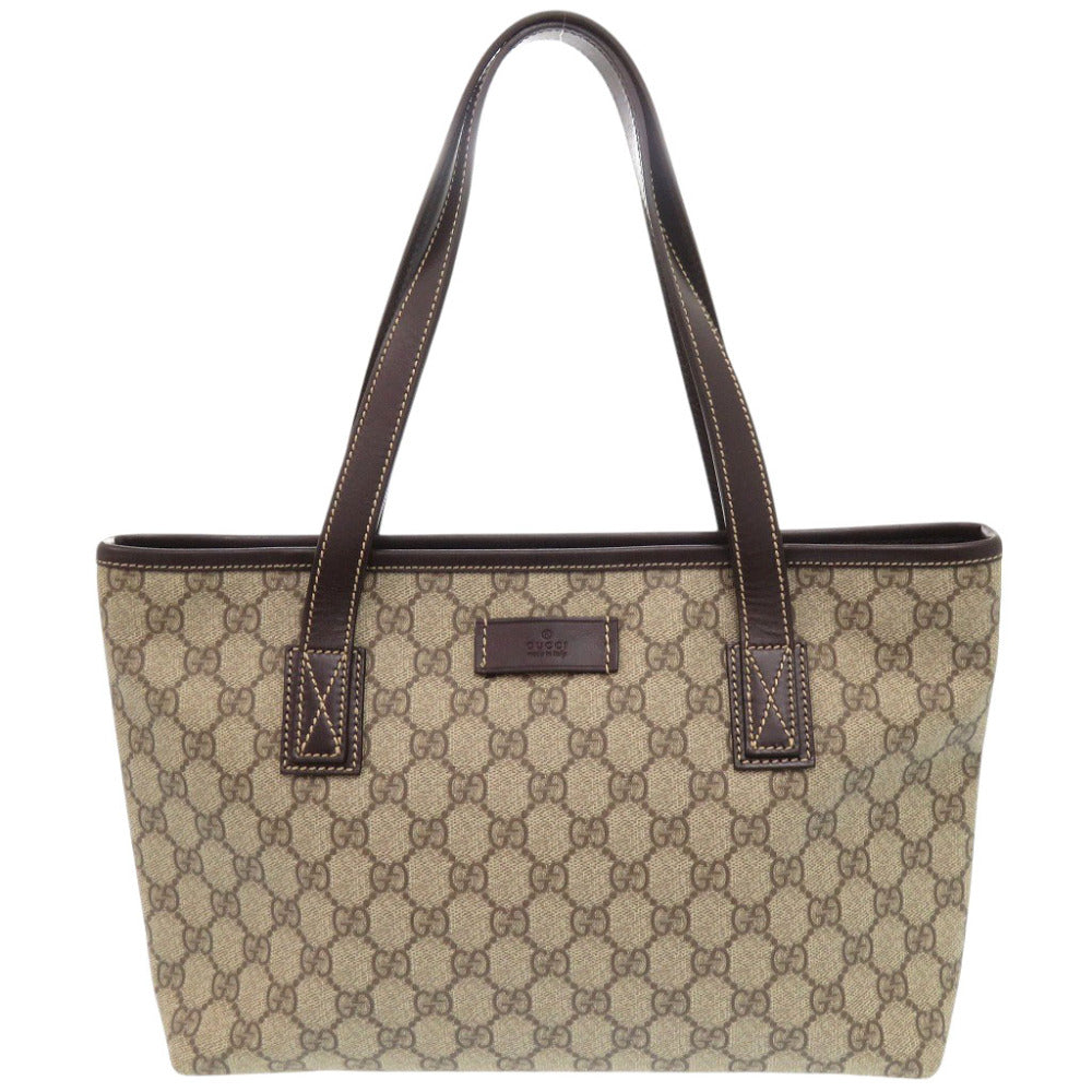 美品 グッチ GG柄 211138 GGスプリームキャンバス ベージュ トートバッグ 1345【中古】GUCCI