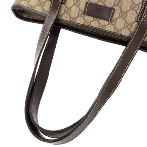 美品 グッチ GG柄 211138 GGスプリームキャンバス ベージュ トートバッグ 1345【中古】GUCCI