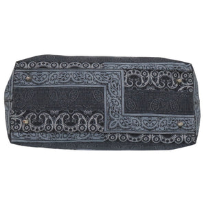 美品 エトロ ペイズリー柄 トートバッグ コットン ブルー シルバー金具 1392【中古】ETRO