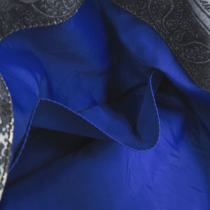 美品 エトロ ペイズリー柄 トートバッグ コットン ブルー シルバー金具 1392【中古】ETRO