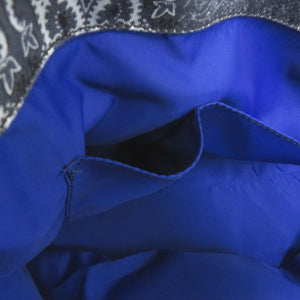 美品 エトロ ペイズリー柄 トートバッグ コットン ブルー シルバー金具 1392【中古】ETRO