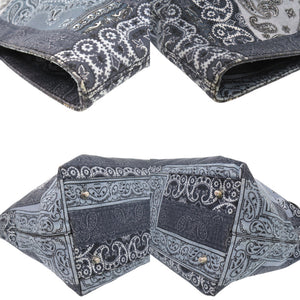 美品 エトロ ペイズリー柄 トートバッグ コットン ブルー シルバー金具 1392【中古】ETRO