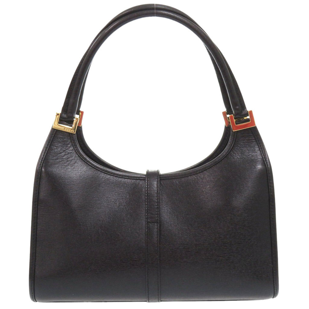 美品 グッチ ジャッキー 00210682404 レザー ブラック ハンドバッグ 黒 1413【中古】GUCCI