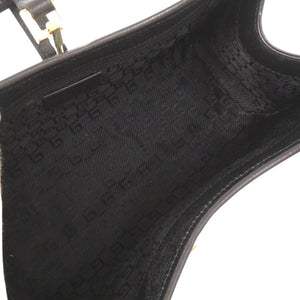 美品 グッチ ジャッキー 00210682404 レザー ブラック ハンドバッグ 黒 1413【中古】GUCCI