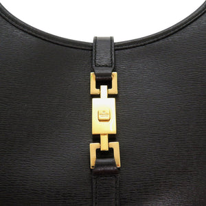 美品 グッチ ジャッキー 00210682404 レザー ブラック ハンドバッグ 黒 1413【中古】GUCCI