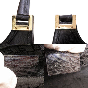 美品 グッチ ジャッキー 00210682404 レザー ブラック ハンドバッグ 黒 1413【中古】GUCCI