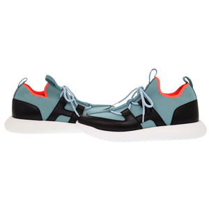 新品同様 エルメス デュエル レザー ブルー ブラック スニーカー 1507【中古】HERMES メンズ