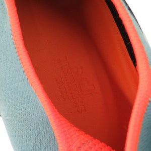 新品同様 エルメス デュエル レザー ブルー ブラック スニーカー 1507【中古】HERMES メンズ