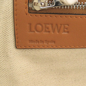 新品同様 ロエベ クロスライン レザー ブラウン クラッチバッグ 1522【中古】LOEWE