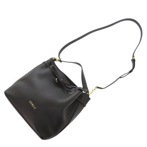 美品 フルラ コスタンザ レザー ブラック 2wayハンドバッグ 黒 1527【中古】Furla