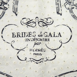 新品同様 エルメス カレ70 ブリッド ドゥ ガラ Brides de Gala Broderie Anglaise スカーフ 刺繍 シルク Blanc  1545【中古】HERMES