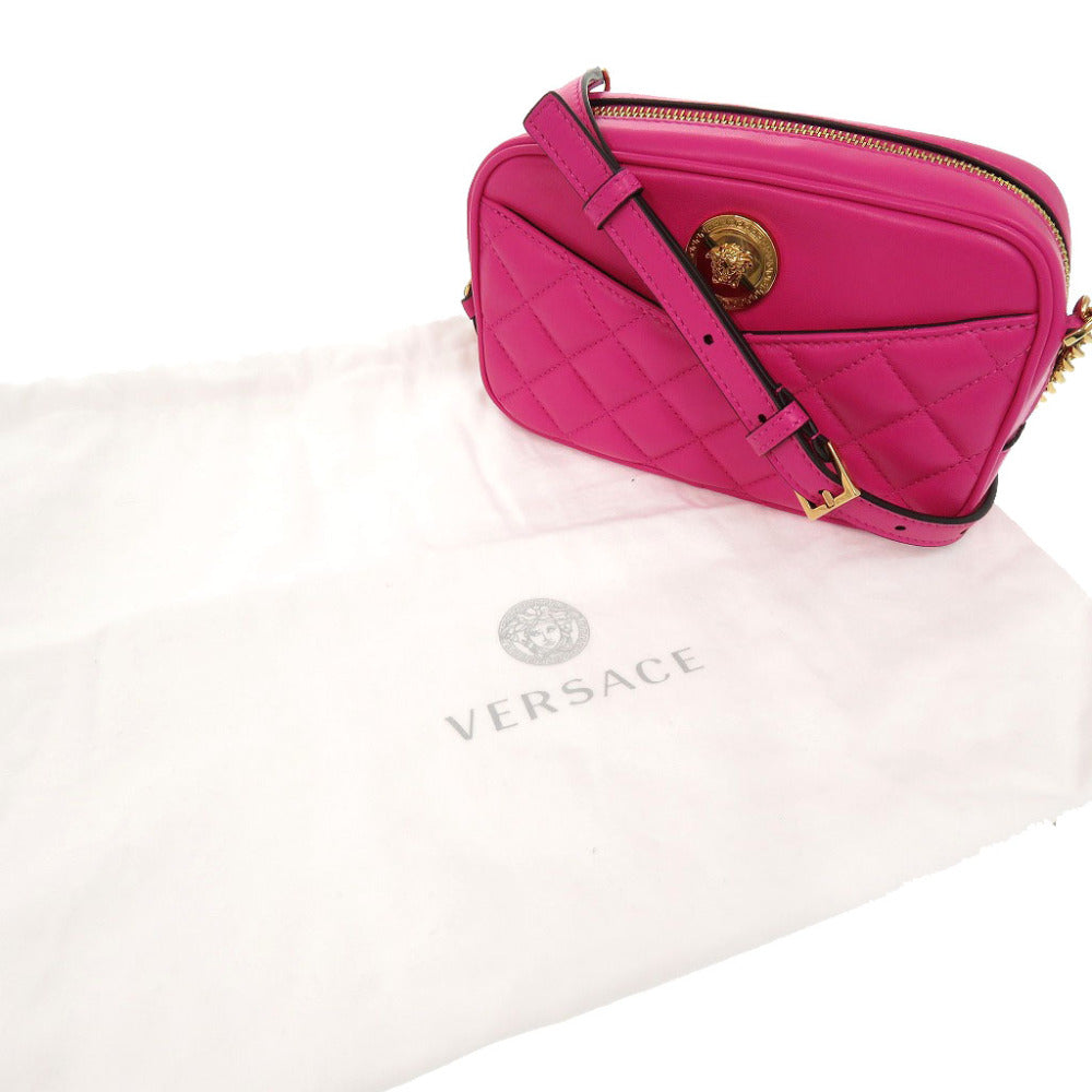 未使用品 ジャンニ ヴェルサーチ メデューサ キルティング 1A03912 レザー ピンク チェーンショルダーバッグ 1554【中古】Gianni Versace