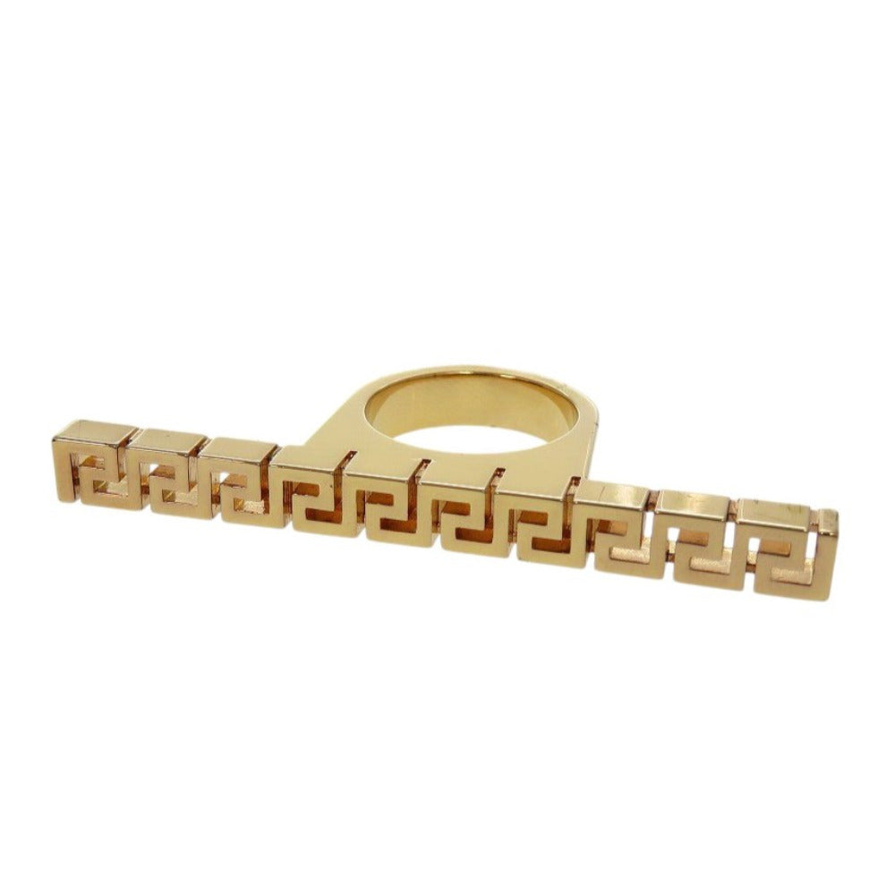 美品 ヴェルサーチ グレカ リング GP 10号 ゴールド 指輪 1555【中古】VERSACE