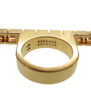 美品 ヴェルサーチ グレカ リング GP 10号 ゴールド 指輪 1555【中古】VERSACE