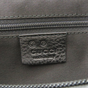 美品 グッチ ホースビット柄 211523 キャンバス ブラック ショルダーバッグ 黒 1563【中古】GUCCI