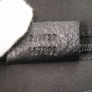 美品 グッチ ホースビット柄 211523 キャンバス ブラック ショルダーバッグ 黒 1563【中古】GUCCI