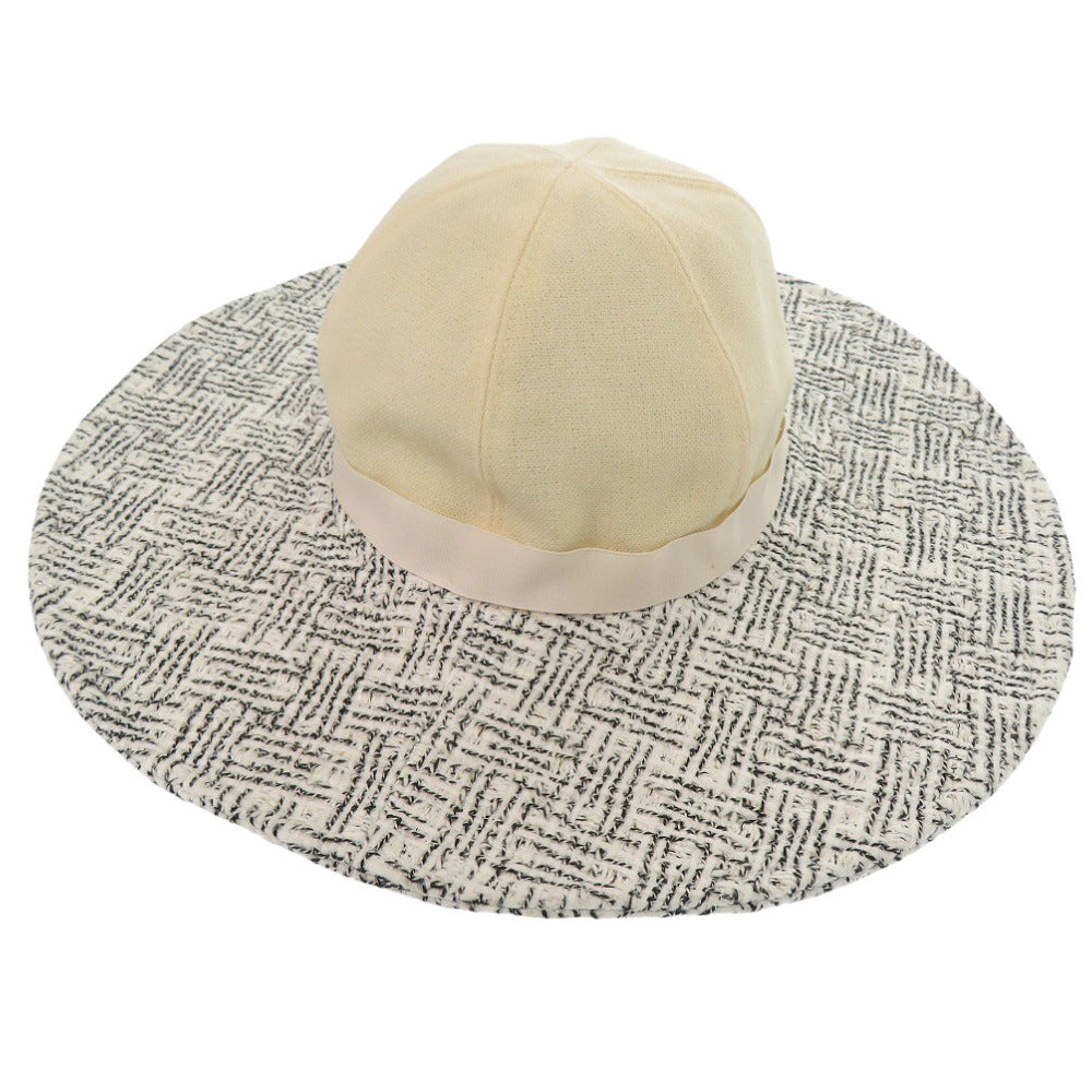 美品 シャネル コットン/ツイード アイボリー 帽子 1591【中古】CHANEL