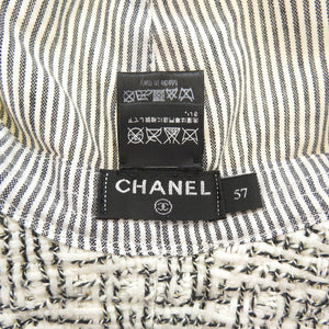 美品 シャネル コットン/ツイード アイボリー 帽子 1591【中古】CHANEL