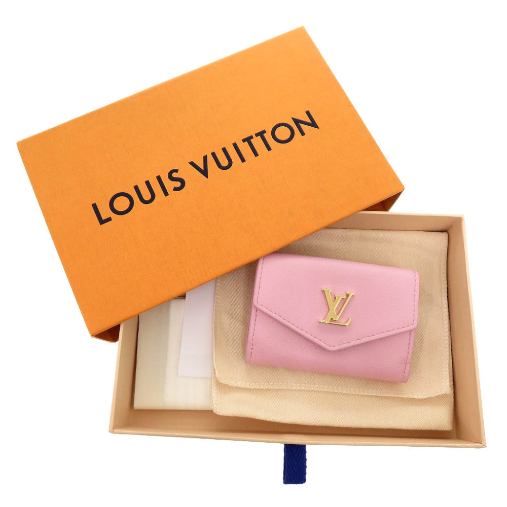 美品 ルイ ヴィトン ポルトフォイユ ロックミニ M80088 レザー ピンク 三つ折り財布 LV 1592【中古】LOUIS VUITTON