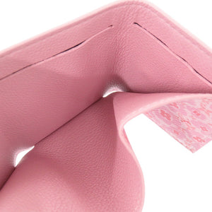 美品 ルイ ヴィトン ポルトフォイユ ロックミニ M80088 レザー ピンク 三つ折り財布 LV 1592【中古】LOUIS VUITTON