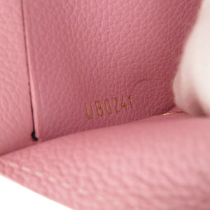 美品 ルイ ヴィトン ポルトフォイユ ロックミニ M80088 レザー ピンク 三つ折り財布 LV 1592【中古】LOUIS VUITTON