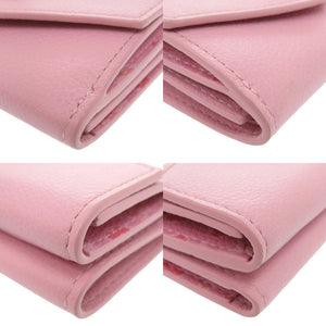 美品 ルイ ヴィトン ポルトフォイユ ロックミニ M80088 レザー ピンク 三つ折り財布 LV 1592【中古】LOUIS VUITTON