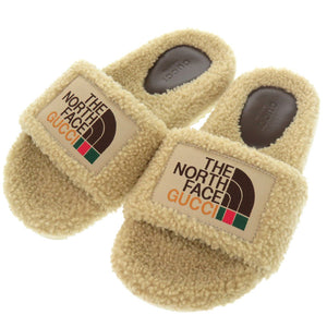 未使用品 グッチ × ザ ノースフェイス 679948 ムートン ボア ベージュ サイズ34 ムートンサンダル 1611【中古】GUCCI
