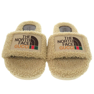 未使用品 グッチ × ザ ノースフェイス 679948 ムートン ボア ベージュ サイズ34 ムートンサンダル 1611【中古】GUCCI