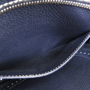 美品 デルボー パン デイリー サーピケ レザー ネイビー ショルダーバッグ 1618【中古】DELVAUX