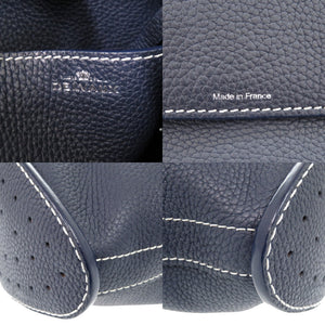 美品 デルボー パン デイリー サーピケ レザー ネイビー ショルダーバッグ 1618【中古】DELVAUX