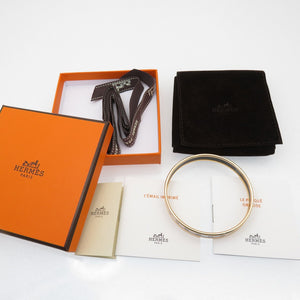 新品同様 エルメス エマイユPM W刻印 エナメル シェーヌダンクル バングル ピンクゴールド アクセサリー 1622【中古】HERMES