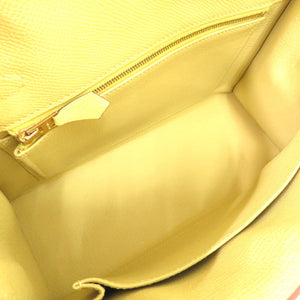美品 エルメス ケリー25 外縫い ヴォーエプソン ジョーヌプッサン ゴールド金具 Z刻印(2011年製) ハンドバッグ 1635 【中古】 HERMES