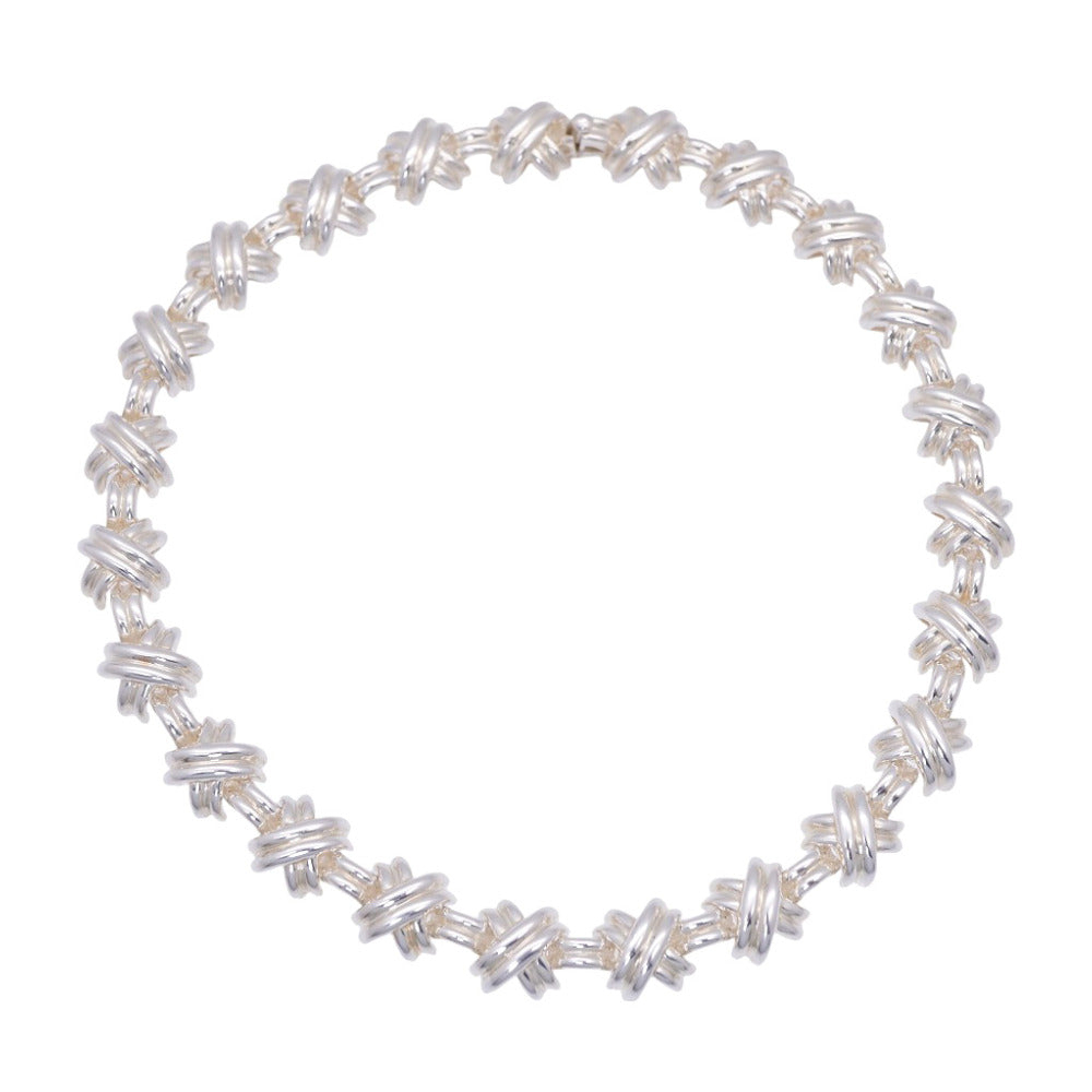 美品 ティファニー シグネチャー ネックレス シルバー 925 アクセサリー 1646【中古】TIFFANY&Co.