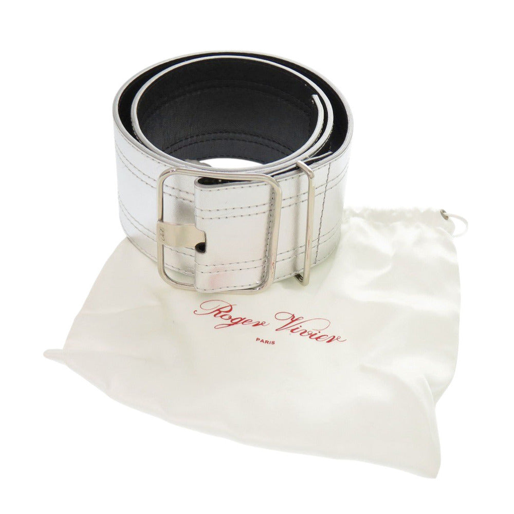 美品 ロジェヴィヴィエ レザー シルバー ベルト 1658【中古】Roger Vivier