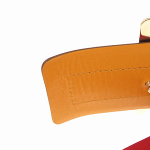 美品 ロジェヴィヴィエ スクエアバックル レザー イエロー ブラウン ベルト 1659【中古】Roger Vivier