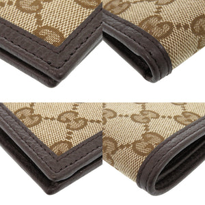 新品同様 グッチ GGキャンバス 260987 ベージュ 二つ折り財布 1660【中古】GUCCI